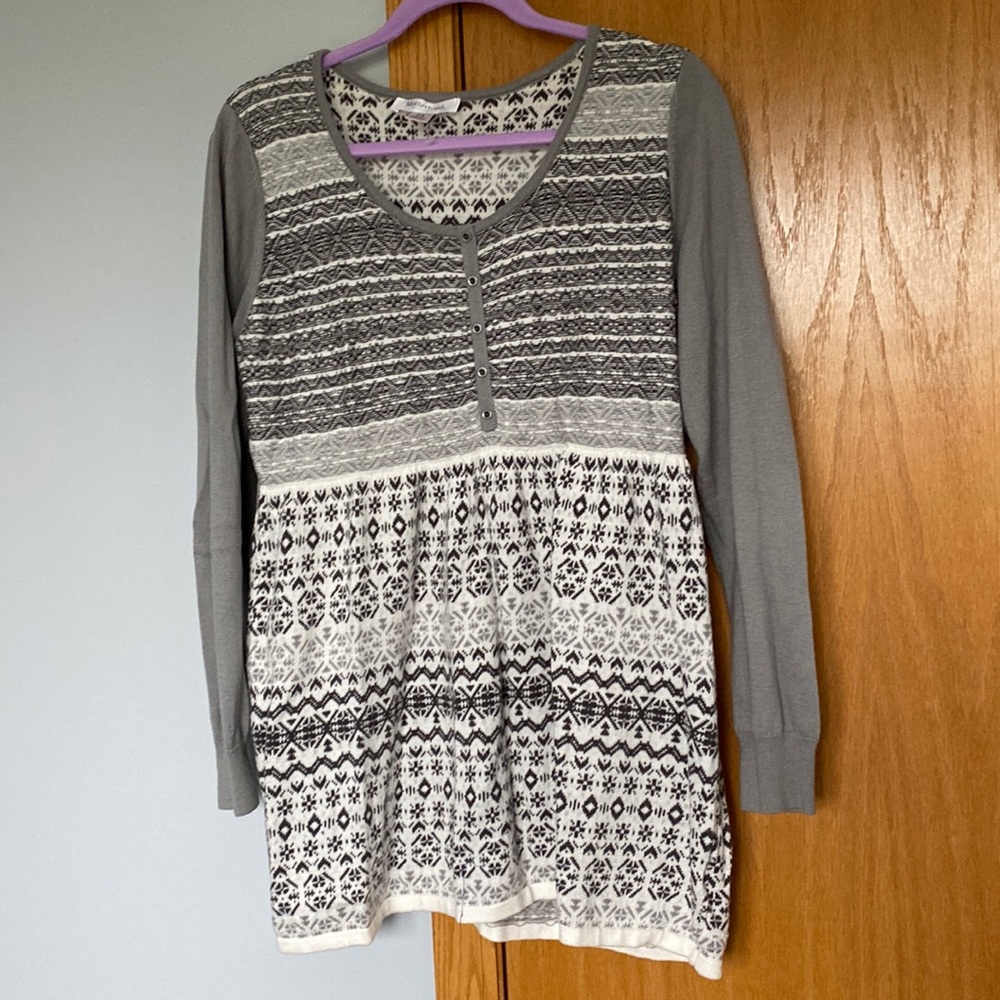 Fair isle maternity babydoll sweater